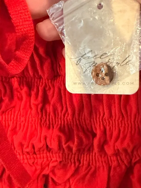 Free People All The Things Set Scarlet Glow Red Crop Top Skirt Set NWT Size S - Picture 5 of 9